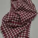 Solino Home Gingham Table Runner 120 Inches Long - 100% Pure Linen Burgundy Checkered Table Runner 14 x 120 Inch Ideal for Dining (14 x 120 Inch, Burgundy)