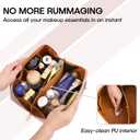 Large Capacity Travel Cosmetic Bag - Portable Makeup Bags for Women Waterproof PU Leather Checkered Makeup Organizer Bag with Dividers and Handle,Toiletry Bag for Cosmetics (EXP 08/19/26)