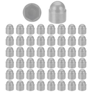 PATIKIL 100 Pcs Hex Nut Cover, M6x10x14mm Nylon Screws Bolt Covers Caps Dome Acorn Hex Head Bolt Protection Cap for Screws Nut, Gray