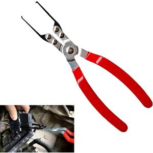 Count of 1 Automotive Relay Disassembly Assembly Pliers, 8.85" x 2.2" x 0.98" Plastic Handle Alloy Steel Fuse Disass Pliers, Car Repair Accessories, Compatible with Most Car Models (Red & Silver)