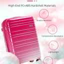 LARVENDER Carry on Luggage 22x14x9 Airline Approved, 20 Inch Hardside Suitcase with Wheels TSA Lock, PC+ABS Lightweight Travel Luggage Sets for Women, Berry Sparkling, 3 Piece Set