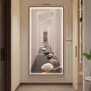 Large Framed LED Modern Wall Art for Living Room, Vertical Minimalist Geometric Lighted Shadow Prints Artwork for Walls, Luxury Aesthetic Backlit Wall Decor for Hallway, Entryway, Home Office, 30x60, 55.1"L x 27.6"W