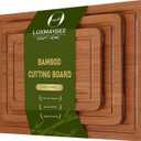 Bamboo Cutting Board Set, 3-Piece Carbonized Wood Cutting Boards with Deep Juice Groove, Non-Slip Feet & Handles – Durable Cutting Board for Meat, Vegetables, Fruits, Charcuterie, Ideal Kitchen Gift