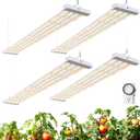 Barrina TX-L84 4FT Grow Lights for Indoor Plant, 336W (4 x 84W), 4 LED Panels Wider Coverage, Full Spectrum, High PPFD, Mechanical Timer, Linkable, Hanging Light for Indoor Vegetable, Seeding, 4 Packs