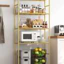Sakugi Storage Shelves - 5 Tier Shelf Organizer, Heavy Duty Garage Shelving Unit with Leveling Feet, Stable Metal Shelves Organizer for Pantry, Kitchen and Closet, 33.0" W x 12.6" D x 72.0" H, Gold