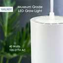 Hanging Grow Light 40W Large, Full Spectrum Warm White Color Plant Lamp, 120V Plug-in with Timer, 15FT Fabric Power Cord, Decorative Pendant Plant Light