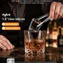Clear Ice Cube Maker - 8 Crystal 1.2" Large Jelly Ice in 20Mins, 24H Timer, Full Bin &Water Shortage Alert, Self-Cleaning, with 10 Adjustable Ice Sizes for Home Whiskey, Cocktails, and Bourbon