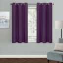 2 pack MYSKY HOME Blackout Curtain for Bedroom, Purple Curtains 45 Inch Long Small Window Curtains Grommet Room Darkening Curtain, Thermal Insulated Curtain, 1 Curtain Panel, 42 x 45 Inch, Purple