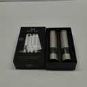 Electric Salt and Pepper Grinder Set - Battery Operated Stainless Steel Mill with Light (2 Mills) - Automatic One Handed Operation - Electronic Adjustable Shakers - Ceramic Grinders