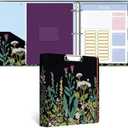 ZAXMEY 3 Ring Binder, 2 Inches Round Ring Binder with Clipboard, Dividers Tabs, PVC Zipper Bag Sleeves & to Do List Planners for Women, Men, School, Office Supplies, Wild Flower