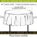 BYDOLL Table Cloth 60 Inch Round Tablecloth Fits Max50 Inch Diameter Table Top,Black Polyester Washable Wrinkle-Free Spillproof Tablecloth for Party Patio Cover