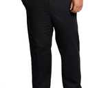 Izod Men's Big and Tall Performance Stretch Flat Front Pant (48W x 30L, Black)