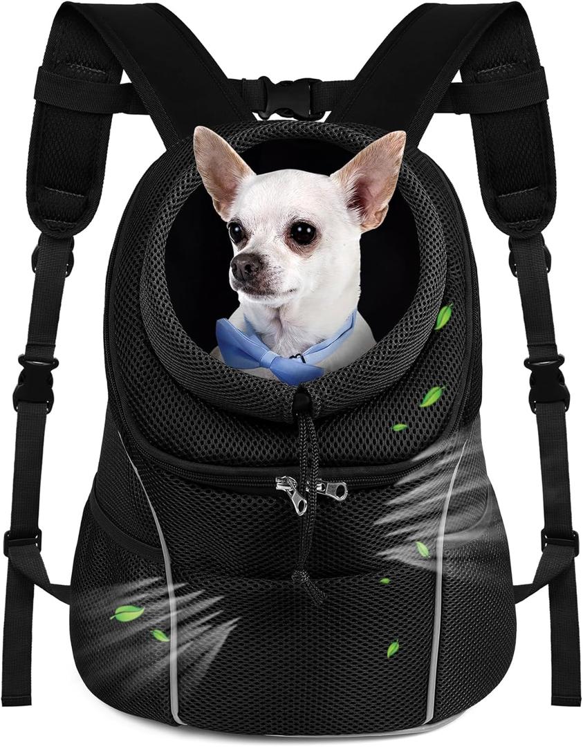WOYYHO Pet Dog Carrier Backpack Small Dog Front Backpack Ventilated Dog Carrier Back Pack with Storage Pockets, Adjustable Straps & Safety Belt for Travel Hiking Outdoor (Size M: 5-9 lbs, All Black) WOYYHO Pet Dog Carrier Backpack Small Dog Front Backpack Ventilated Dog Carrier Back Pack with Storage Pockets, Adjustable Straps & Safety Belt for Travel Hiking Outdoor (Size M: 5-9 lbs, All Black)