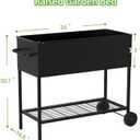 JWPEHOE 34 × 15 × 31 Inches Raised Garden Bed with Legs/Storage Shelf, Mobile Planter Box for Outdoor Plants, Elevated Garden Bed for Backyard, Balcony, Black