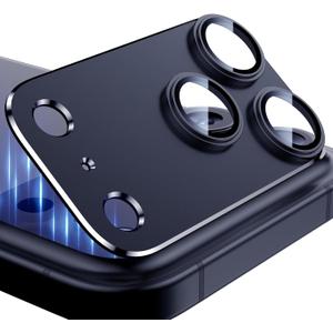 Esanik Upgrade 2 Pack for iPhone 17 Pro Camera Lens Protector, Aluminum Alloy Metal matte Case Tempered Glass Camera Screen Cover, Scratch Resistant Case Friendly (Blue)