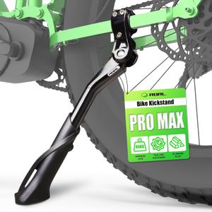 RBRL Bike Kickstand, Stable Durable Aluminum Alloy Bicycle Kickstand, Suitable for 24-29 Inch Mountain Bikes, Trekking, City & E-Bikes, Heavy Duty Load 100lbs, Adjustable Length Bike Stand