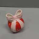 Ceramic Strawberry Vase with Bow Design, Unique Flower Vase for Home Decor in Red and Pink, Perfect for Vintage, Chinoiserie, and Floral Arrangements (Red, S)