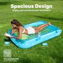 SLOOSH Inflatable Tanning Pool Lounger Float, 70" x 46" Pool Floats Adult with Pillow, 4 in 1 Suntan Tub Raft Floatie,Sunbathing Bed Lounge for Water Blow Up Kids Ball Pit Party Gifts, L-Blue Green