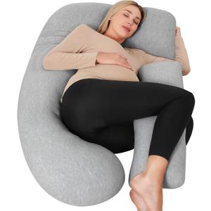ALLOPERA Pregnancy Pillow, Full Body Maternity Pillow 57 inch, with Removable Washable Cover - Sleep Support for Legs, Back, Neck, Shoulder, HIPS, Belly for Pregnent Women (Cooling Cover)