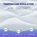 SLEEP ZONE Cooling Queen Mattress Topper, Premium Zoned Cool Mattress Pad Cover, Padded Mattress Protector Breathable Washable, Deep Pocket 8-21" (White, Queen)