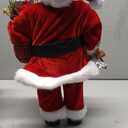 AGM 18" Santa Claus Christmas Figurine Figure Decoration with Gifts Bag and 2 Bells for Holiday Party Home Christmas Decoration