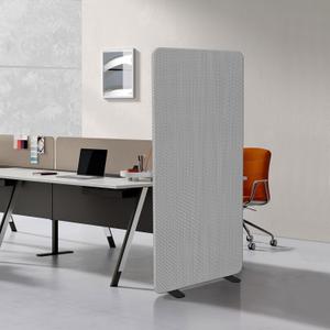 65" 29" Standing Room Dividers Panel, Office Partitions, High-Density Fabric, Heavy-Duty Steel Pipe, Privacy Divider Panel Wall for Office, Home, Study, Video Conference, Gray