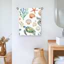 Sea Turtle Coral Nautical Kitchen Towels Set of 2 Dish Towels Kitchen Hand Towels Absorbent Quick Dry Microfiber Cloth Dish Towels Drying Towel 18" x 26",