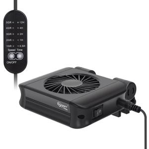 hygger Aquarium Chillers Fan, Quiet Fish Tank Cooling Fan Equipment with Adjustable Timer Speed Controller, Suitable for Freshwater Saltwater Tanks(1-Fan Head)