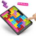 Power Your Fun Pop Puzzle Popper Fidget Game - 27pc Jigsaw Puzzle Game Pop Push It Bubble Sensory Fidget Toys for Learning, Stress Relief Silicone Push It Popper Board for Kids and Adults (Black)