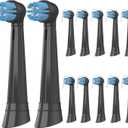 Replacement Toothbrush Head Compatible with Oral B IO, Replacement Heads for Oral B IO 3 4 5 6 7 7G 8 9 10 Series Electric Toothbrushes, Black, 12 Count