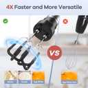 Ganiza Immersion Blender Handheld, 6 in 1 Hand Blender Stainless Steel Blade, 15 Speed Stick Blenders Electric, 800ml Mixing Beaker, 600ml Chopper, Whisk, Frother, Potato Masher