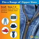 FixNZip Small Black Nickel Zipper Repair Kit | Universal No-Sew Slider Replacement for Pants, Skirts, Fine Garments, and Handbags | Instant and Reusable Zipper Repair Tool | Sizes 1-4