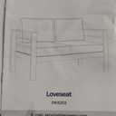 Wisteria Lane Patio Furniture Aluminum Loveseat, All-Weather Outdoor 2 Seats Sofa Couch, Gray Metal Chair with Dark Grey Cushions