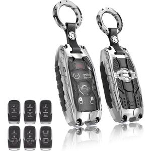 Heavy Key Fob Cover for Dodge, Key Fob Case Protector Accessories Fits for 2018-2026 RAM 1500, RAM 2500, RAM 3500 Smart Key (Silver)