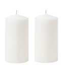 SwandTanpand White Pillar Candle Set - 2 Unscented Decorative,Parties, Large Candles, White Candle Columns, Column Candles Clearance or Kwanzaa, 2.4" x 6" (2PC, 6cmX15cm)