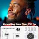 Hearprotek Concert Ear Plugs, 2Pairs Reusable high Fidelity Musician Ear Plugs for Concerts Loud Music-Noise Reduction Ear Protection earplugs for Rave,Festival,Music,Tinnitus Relief (Black)