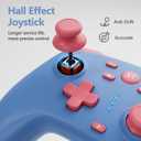 Wireless Switch Controller for Switch/Lite/OLED/Switch 2, Hall Effect Triggers & Joysticks/Wake-Up Function/Turbo, Switch 2 Controller with 2.4G Adapter/2 Macro Buttons, Switch 2 Pro Controller Blue