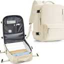 WONHOX Large Travel Backpack Carry on Flight Approved Laptop Work Business Backpack for Women, Men (Beige)