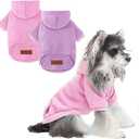 2 Pack Dog Hoodie Warm Hood Dog Sweater Cold Weather Small Dogs Sweatshirt Comfort Pet Clothes for Small Medium Dogs with Pockets Cats Chihuahua Clothes for Male Female Girl Boy Sporty Daily Wear