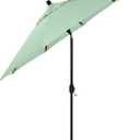California Umbrella 12-Year-Non-Fading, 9Ft Premium Sunbrella Patio Umbrella, Hand-Crank, Button-Tilt, Black Frame, Spa Fabric