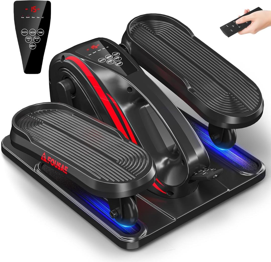 Under Desk Elliptical Machine, Electric Elliptical Leg Exerciser While Sitting for Seniors with Upgraded 15 Speeds & 12 Auto Modes, Forward & Reverse Direction, Quiet Portable Seated Pedal Exerciser