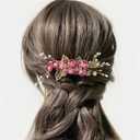 Bride Wedding Hair Comb Pearl Flower Hair Piece Rhinestone Bridal Hair Accessories for Women (White)