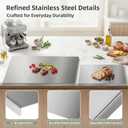 Stainless Steel Cutting Board Set with Lip, 2 Pack 16" & 24" Metal Chopping Boards for Kitchen Countertop, Non-Slip Food Prep Boards for Meat & Vegetables, 24"L x 16"W & 16"L x 12"W