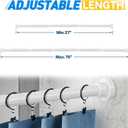 Shower Curtain Rod, 27-76 Inch Adjustable Spring Tension Shower Rod, 1 Inch Diameter, No Drilling Stainless Steel Tension Rod, Non-Slip Anti-Rust Heavy Duty for Bathroom, Shower Stall, Black