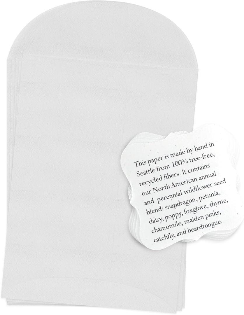 24 Sets of Square Planting Guide with Glassine Envelopes  Perfect for Seed Paper Products, Wedding Favors, and Gift Sets (Square Shape)