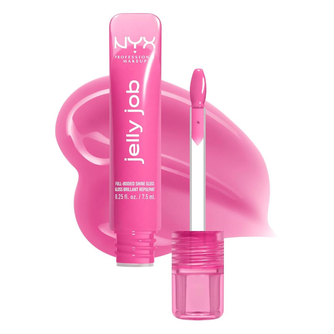 NYX PROFESSIONAL MAKEUP Jelly Job Lip Gloss, Lip Tint Gloss with Full-Bodied, Smoothing, and Hyper-Glossy Shine - Jelly Icing (Icy Lilac)