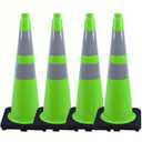 BESEA 8Pack 28" inch Traffic Cones Green Safety Cones with 6 inch Reflective Collar for Construction Driveway Road Parking Use(8 PCS)