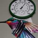 Large Outdoor Thermometer, Hummingbird Wall Thermometers Hygrometer No Need Battery, Retro Sun Outside Thermometer Decorative for Backyard, Garden, Living Room