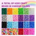 4300 Pcs Pony Beads, Multi-Colored Rainbow Beading Supplies for Crafts and Friendship Bracelets Jewelry Making, 24 Assorted Colors Beads for Hair Braids (Boxed) 