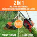VARSK 12 Inch 20V Cordless Weed Wacker with Automatic Line Feed, 2 in 1 String Trimmer and Edger, Includes 2 X 2.0Ah Batteries/1 X Charger/6 X Replacement Spools, Weed Eater for Lawn, Garden, etc